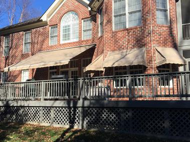 Retractable porch awning, 